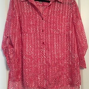 Chico sz 2 med  sleeve button shirt, light airy